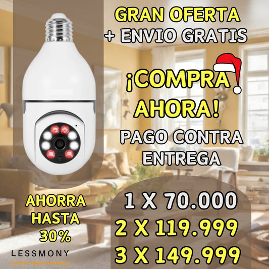 CÁMARA BOMBILLO DE SEGURIDAD 360° V621 (GRAN OFERTA)