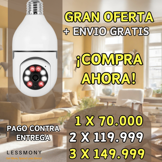 CÁMARA BOMBILLO DE SEGURIDAD 360° WIFI (GRAN OFERTA)
